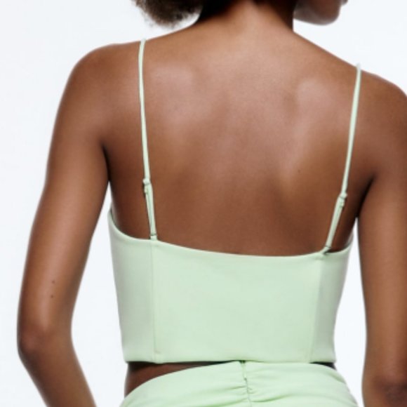 ZARA MINT FULLY LINED WIRED STRUCTURED CUPS BONED CORSET CROP TOP - Picture 4 of 9